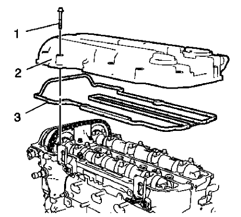 Fig. 286: Camshaft Cover And Gasket