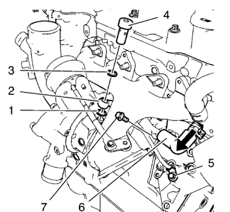 Fig. 197: Turbocharger Oil Feed Pipe Components
