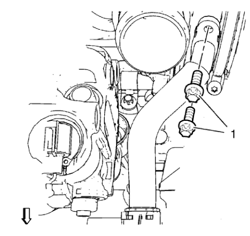 Fig. 206: Turbocharger Oil Return Pipe Bolts