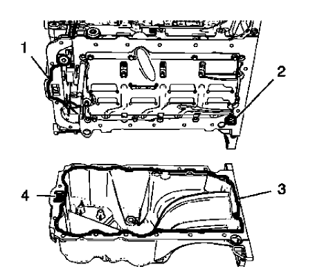 Fig. 101: Engine Front Cover, Oil Suction Gallery And Screw Bore