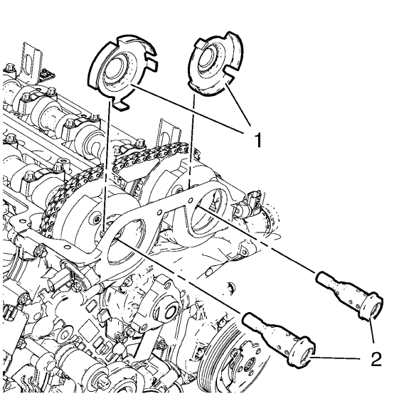 Fig. 221: Camshaft Position Exciter Wheels And Camshaft Sprocket Bolts