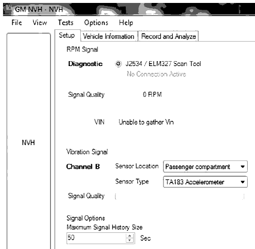 Fig. 42: Identifying Oscilloscope NVH Set-Up Display Screen