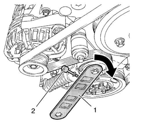 Fig. 450: Locking Pin And Wrench