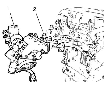 Fig. 454: Turbocharger Assembly And Turbocharger Gasket