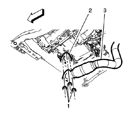 Fig. 7: Front Pipe Gasket And Fasteners