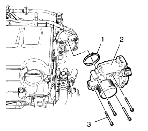 Fig. 440: Throttle Body And Bolts