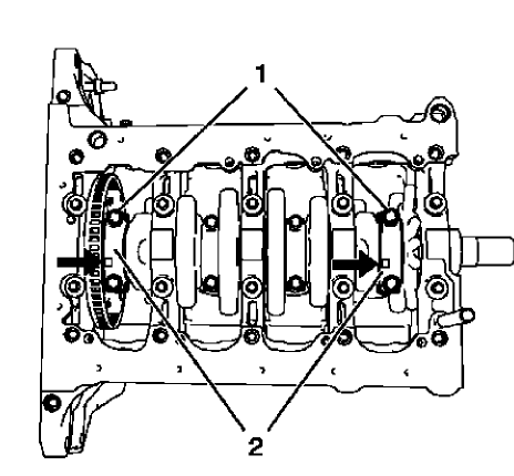 Fig. 397: Rod Bearing Caps And Bolts