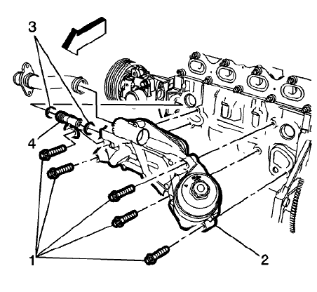 Fig. 28: Engine Oil Cooler Assembly Components