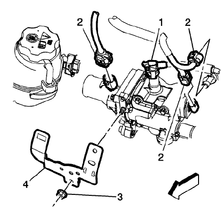 Fig. 44: Wiring Harness Bracket And Nut