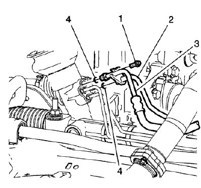 Fig. 44: Power Steering Gear Inlet And Outlet Hoses