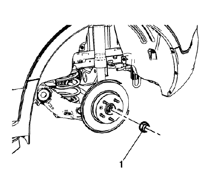 Fig. 38: Wheel Drive Shaft Nut