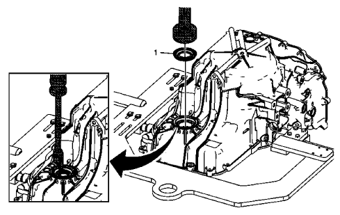 Fig. 17: View Of Case Side Front Wheel Drive Shaft Seal