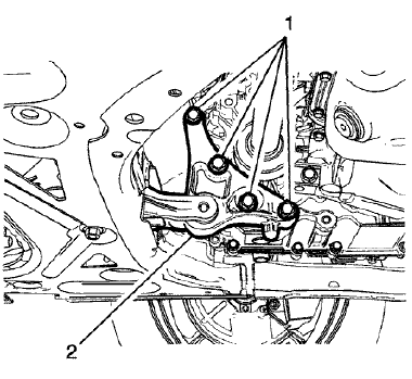 Fig. 50: Transmission Mount Bracket To Transmission Bolts