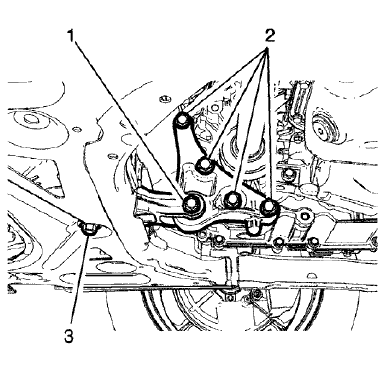 Fig. 51: Rear Transmission Mount Bracket To Rear Mount Through Bolt