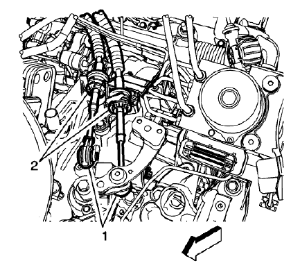Fig. 20: Shift Lever And Selector Lever Cable End