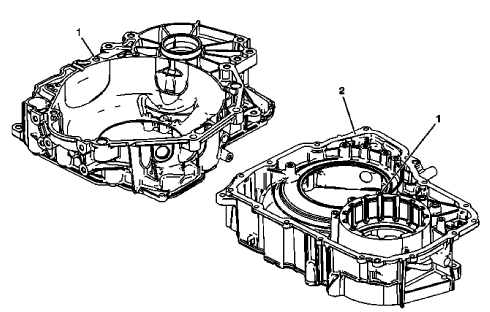 Fig. 54: Identifying Torque Converter Housing Inspection Areas