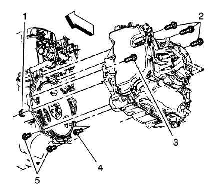 Fig. 72: Upper Transmission To Engine Bolts