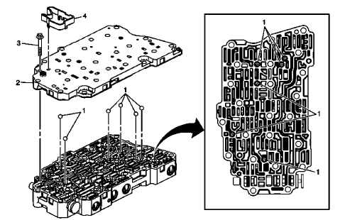 Fig. 66: Control Valve Body And Components