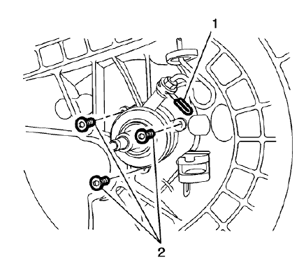 Fig. 27: Clutch Actuator Cylinder And Bolts