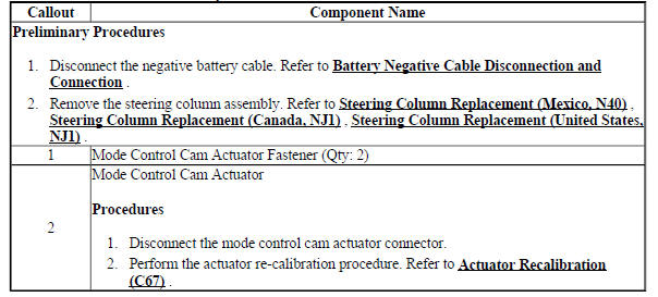 Mode Control Cam Actuator Replacement