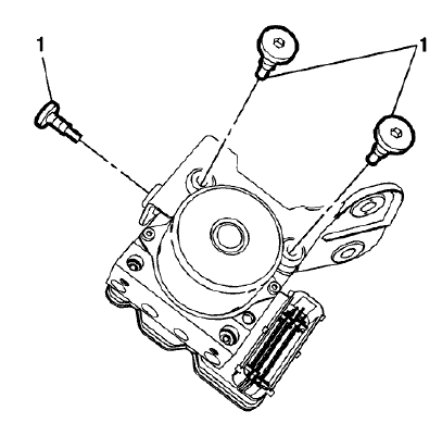 Fig. 17: Brake Pressure Modulator Valve Bolts