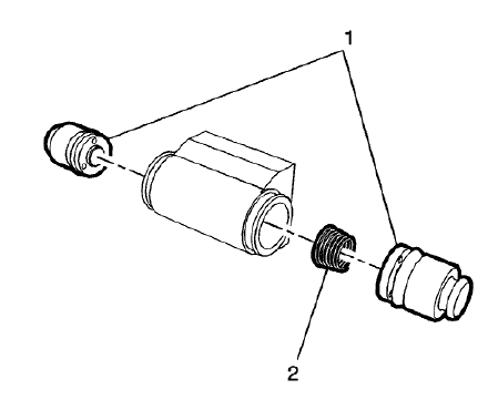 Fig. 53: Brake Cylinder Pistons And Spring