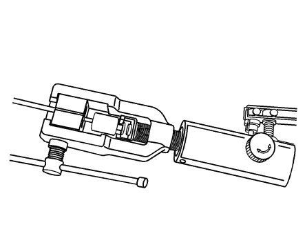 Fig. 94: Rotating Brake Pipe Flaring Tool To Bottom Against Die Cage