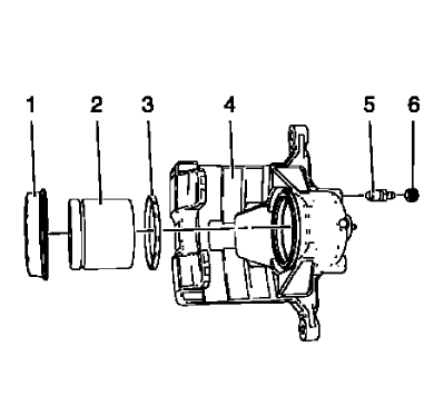 Fig. 36: Exploded View Of Brake Caliper