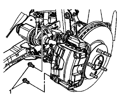 Fig. 38: Upper And Lower Brake Caliper Guide Pin Bolts