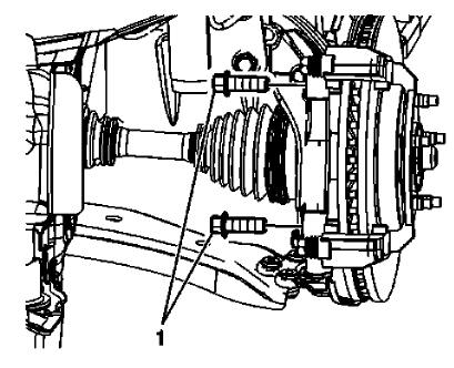 Fig. 45: Brake Caliper Bracket Bolts