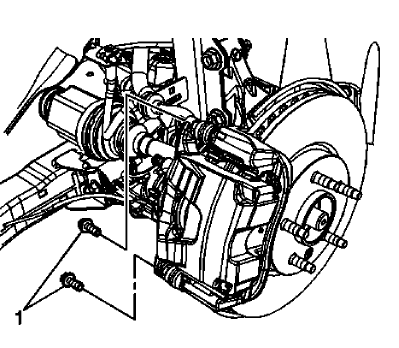 Fig. 49: Upper And Lower Brake Caliper Guide Pin Bolts