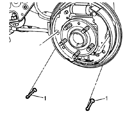 Fig. 35: Brake Shoe Hold Down Spring And Cup Assembly Pins