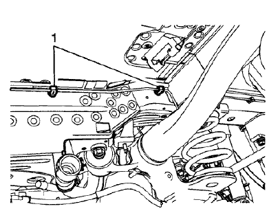 Fig. 135: Right Rear Intermediate Pipe And Right Rail