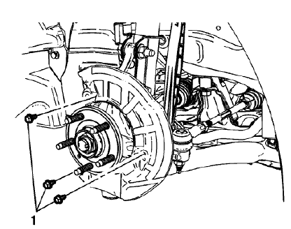 Fig. 72: Front Brake Shield Bolts