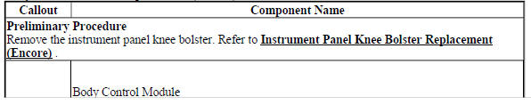 Body Control Module Replacement (Encore)