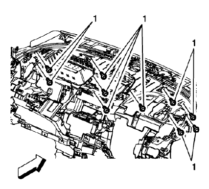 Fig. 16: Instrument Panel Bolts