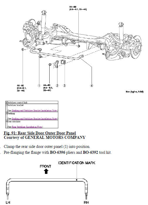 Fig. 92: Rear Side Door Outer Door Panel Hem Flanges