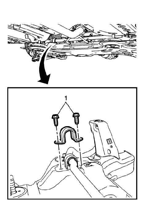 Fig. 17: Stabilizer Shaft Insulator Bracket And Bolts