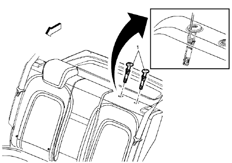Fig. 27: Rear Seat Head Restraint Guide