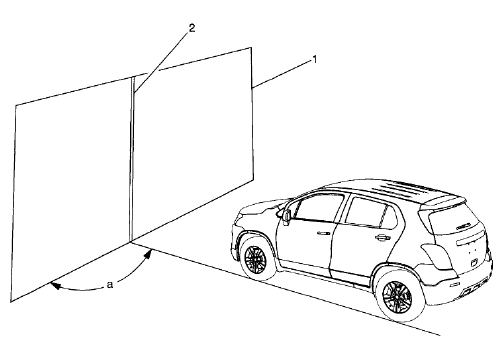 Fig. 30: Headlamp Alignment Screen Marks